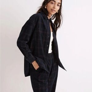 Madewell Corduroy Kentwood Oversized Shirt-Jacket in Plaid Size‎ Small